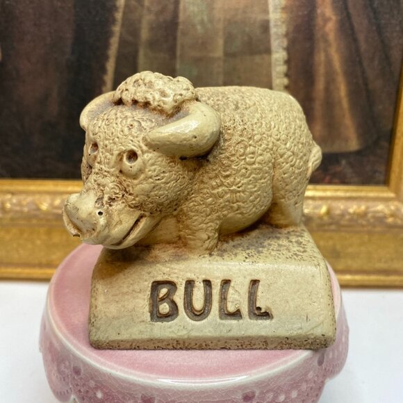 Vintage 1970s W R Berries BULL Figurine Mid Century - Picture 1 of 10